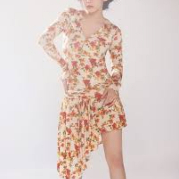 N°21 Floral-print Plunging Neckline Dress - Picture 2 of 8